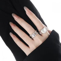 Modern Scale 925 Sterling Silver Wide Adjustable Ring