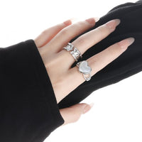 Modern Scale 925 Sterling Silver Wide Adjustable Ring