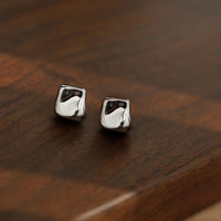 Geometric Irregular 925 Sterling Silver Stud Earrings