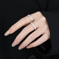 Minimalism Frosted Adjustable 925 Sterling Silver Couple Ring