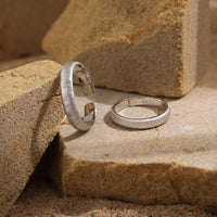 Minimalism Frosted Adjustable 925 Sterling Silver Couple Ring