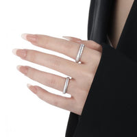 Minimalism Frosted Adjustable 925 Sterling Silver Couple Ring