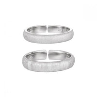 Minimalism Frosted Adjustable 925 Sterling Silver Couple Ring