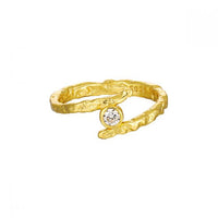 Irregular Round Crystal Cross Adjustable Ring