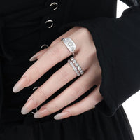 Round Crystal Bubbles 925 Sterling Silver Ring