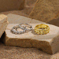 Round Crystal Bubbles 925 Sterling Silver Ring