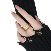 Cubic Zirconia Sunflower Adjustable Ring