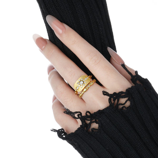 Cubic Zirconia Sunflower Adjustable Ring