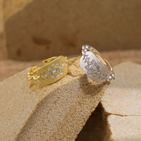 Cubic Zirconia Sunflower Adjustable Ring