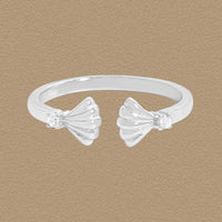 Double Shell Adjustable Sterling Silver Ring