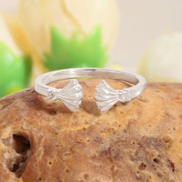 Double Shell Adjustable Sterling Silver Ring