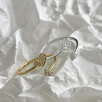 Fish Tail Triangle Crystal Sterling Silver Dangling Earrings