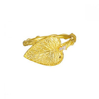 Big Leaf Twisted Adjustable Ring, 925 Sterling Silver