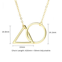 Geometric Round and Triangle Linked Necklace