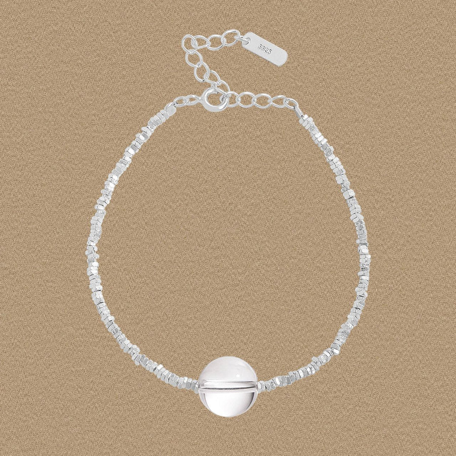 Natural Crystal Pendant Bracelet in 925 Sterling Silver