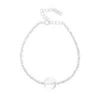 Natural Crystal Pendant Bracelet in 925 Sterling Silver