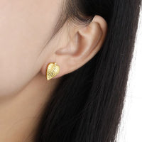 Irregular Leaf Crystal Sterling Silver Stud Earrings