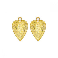 Irregular Leaf Crystal Sterling Silver Stud Earrings