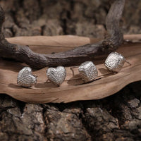 Geometric Square Heart Leaf 925 Sterling Silver Stud Earrings