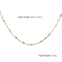 Geometric Multi-Layer Beaded Necklace with Green Accents in 925 Sterling Silver
