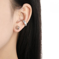 Irregular Triangular Pyramid Sterling Silver Stud Earrings