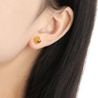Irregular Triangular Pyramid Sterling Silver Stud Earrings