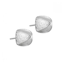 Irregular Triangular Pyramid Sterling Silver Stud Earrings