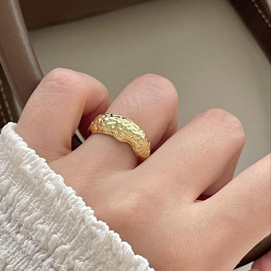 Lady Irregular Pattern Sterling Silver Adjustable Ring