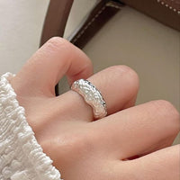 Lady Irregular Pattern Sterling Silver Adjustable Ring