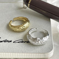 Lady Irregular Pattern Sterling Silver Adjustable Ring