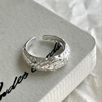 Lady Irregular Pattern Sterling Silver Adjustable Ring