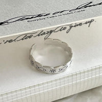 Vintage Wave Border Fish and Flower Adjustable Ring