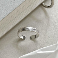 Vintage Wave Border Fish and Flower Adjustable Ring