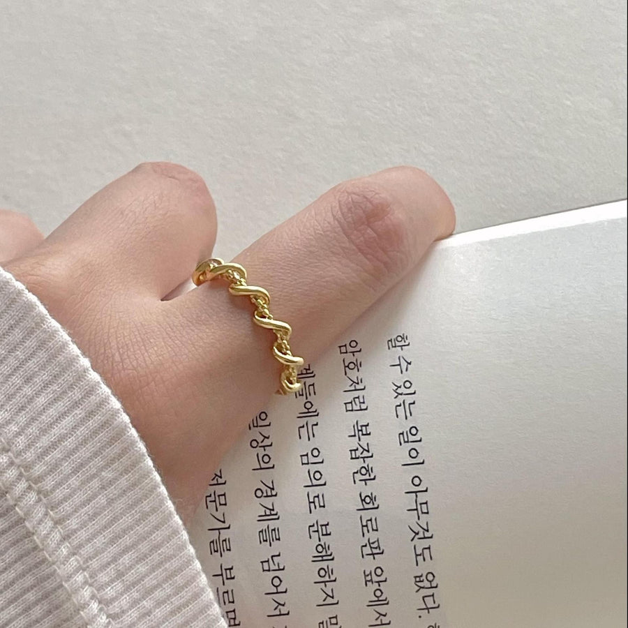 Simple Twisted Sterling Adjustable Ring