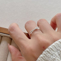 Round Beads Crystal Turntable Sterling Silver Adjustable Ring