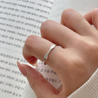 Irregular Bone Crystal Adjustable Ring in 925 Sterling Silver