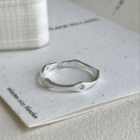 Irregular Bone Crystal Adjustable Ring in 925 Sterling Silver