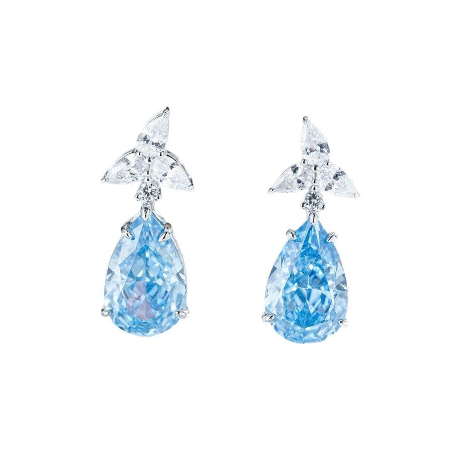 Teardrop Cubic Zirconia Drop Earrings in Sterling Silver