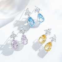 Teardrop Cubic Zirconia Drop Earrings in Sterling Silver