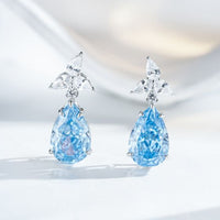 Teardrop Cubic Zirconia Drop Earrings in Sterling Silver