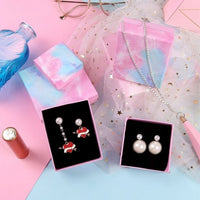 Pink Blue Marbling Jewelry Gift Box and Shopping Bag