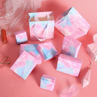 Pink Blue Marbling Jewelry Gift Box and Shopping Bag