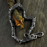 Vintage Om Mami Padme Hum Blessing 925 Sterling Silver Bracelet