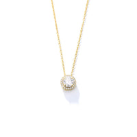 Sterling Silver Round Cubic Zirconia Necklace