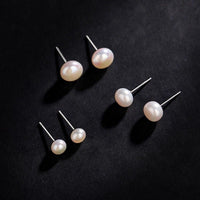 S925 Sterling Silver Natural Pearl Earrings