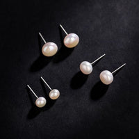 S925 Sterling Silver Natural Pearl Earrings
