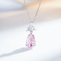 Teardrop Cubic Zirconia Pendant Necklace with 925 Sterling Silver Chain