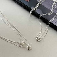 Minimalist Knot Chain 925 Sterling Silver Necklace