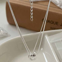 Minimalist Knot Chain 925 Sterling Silver Necklace