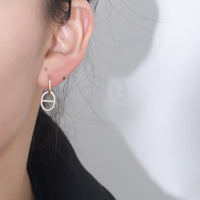 Sterling Silver Cubic Zirconia Geometric Drop Earrings